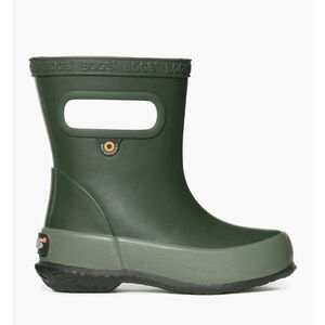 COPY - Bogs Toddler Skipper Solid Rain Boot size 8C Dark Green with orange deta…